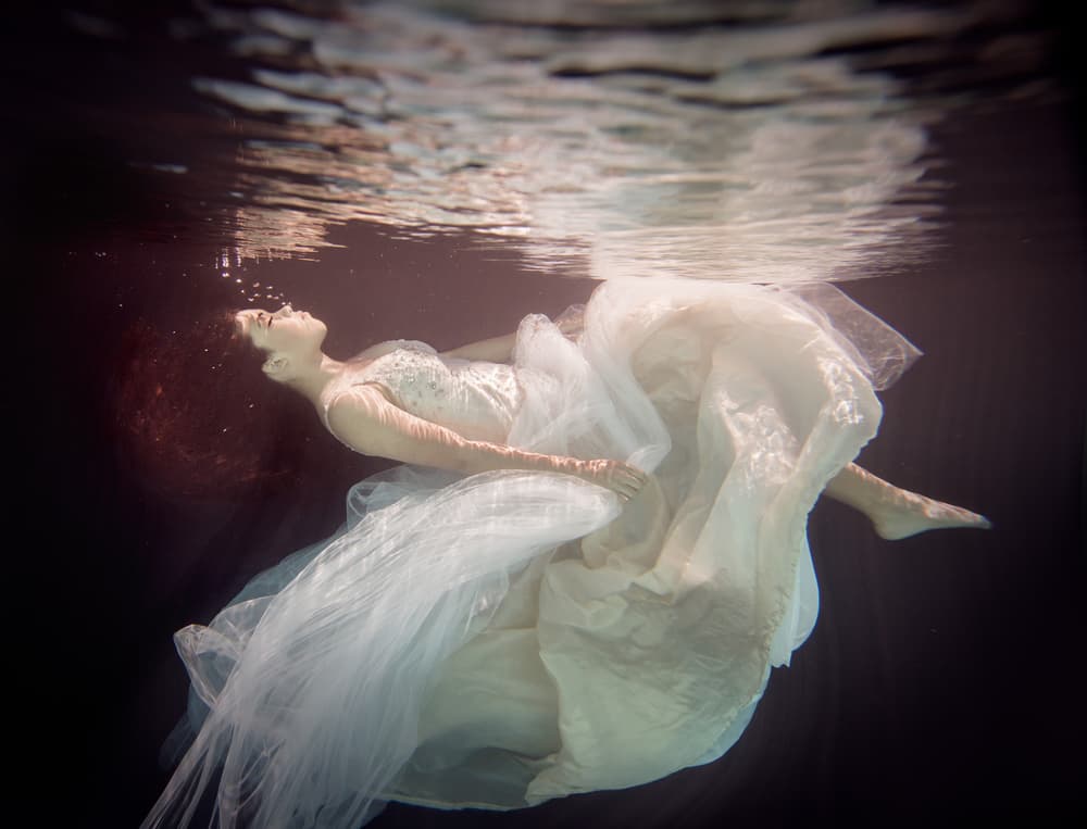 Ethereal Underwater Bride by Gabriela Slegrova — canvas wall art