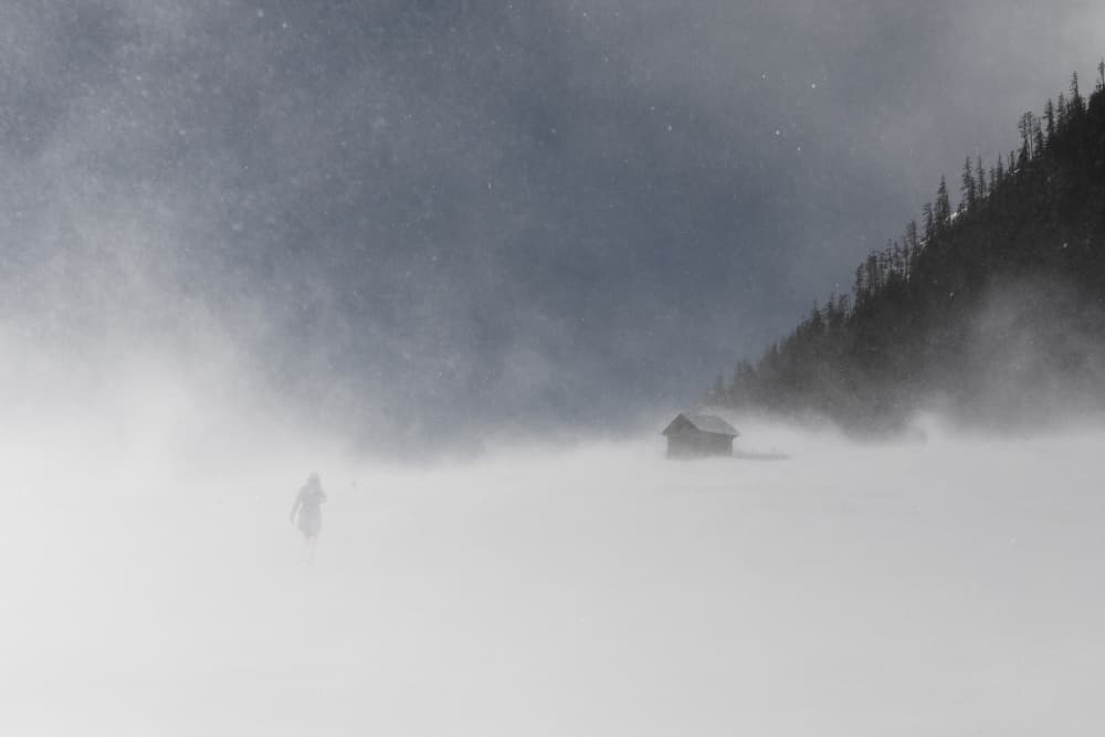 Winter Mountain Solitude by Uschi Hermann — canvas wall art