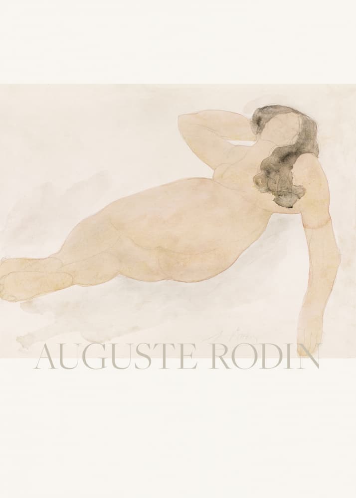 Study of a Nude (lying On Side) by Auguste Rodin — canvas wall art