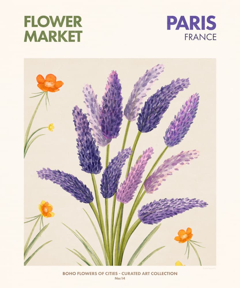 Lavender Blooms by Emel Tunaboylu — canvas wall art
