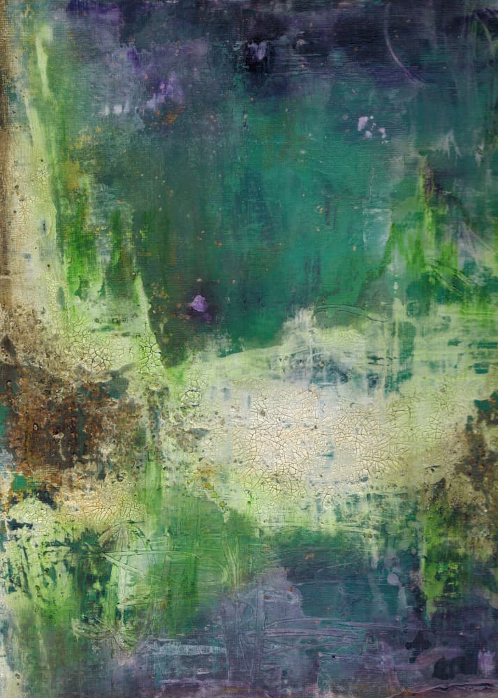 Textured Green Abstract by Deb Chaney — canvas wall art