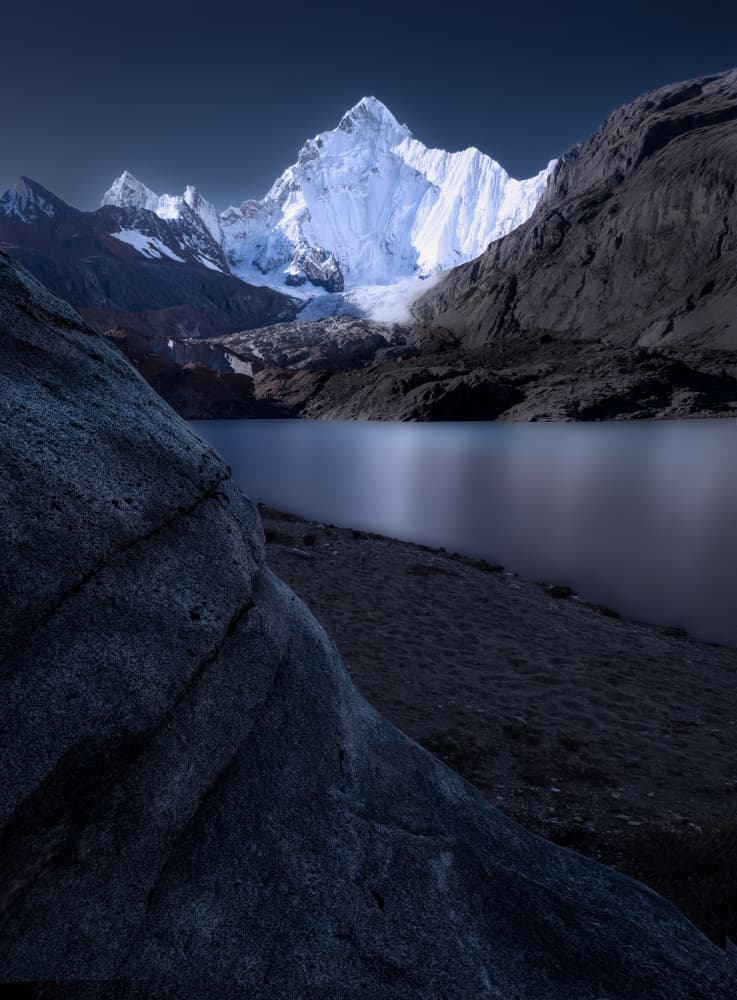Majestic Snowy Mountain Lake by Dennis Zhang — canvas wall art