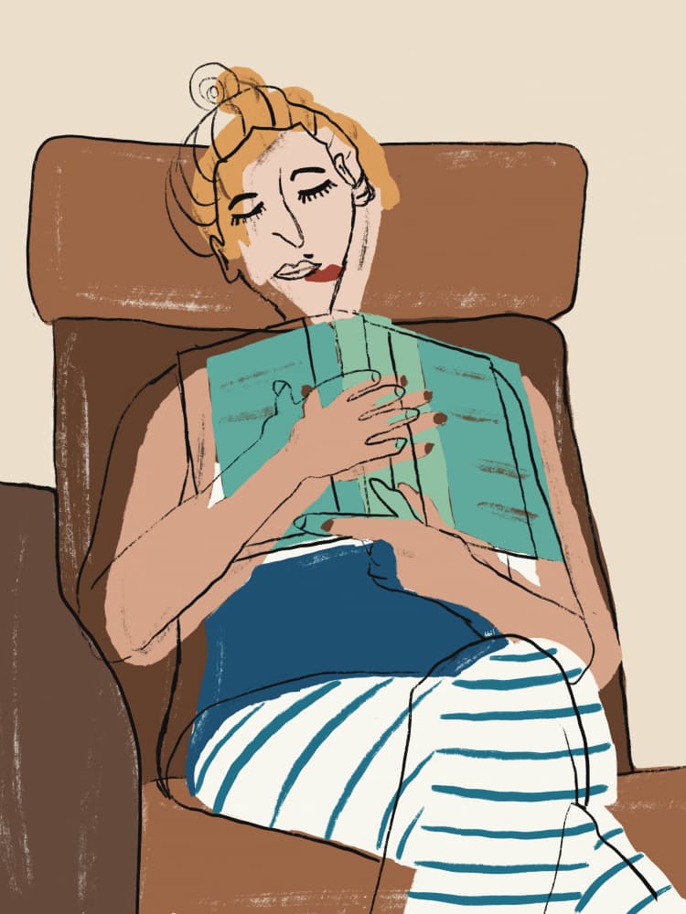 Cozy Reading Woman by GIovanna Gil Alves — canvas wall art