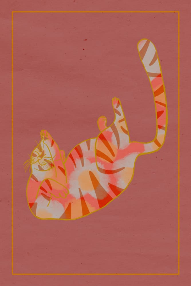 Playful Ginger Cat by Mela Patterns — canvas wall art