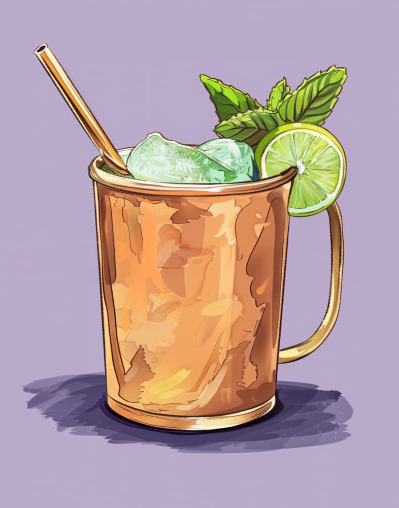 Refreshing Copper Cocktail by Jolly and Dash — canvas wall art