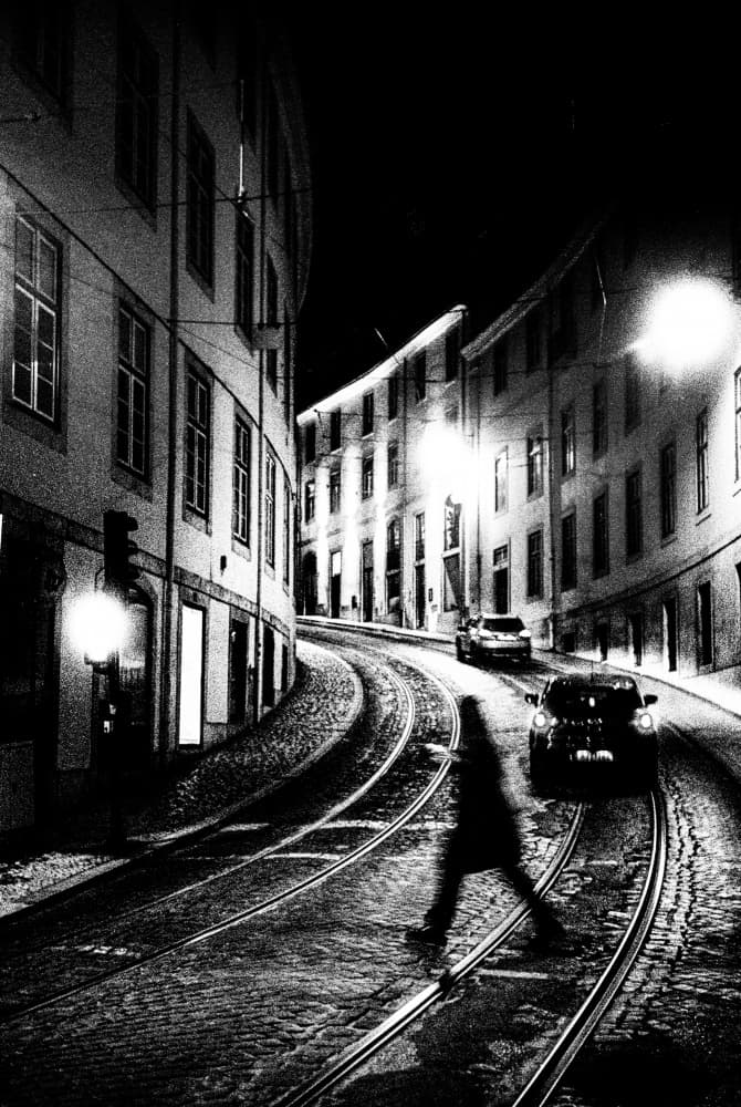 Dark City Street Life by Paulo Abrantes — canvas wall art