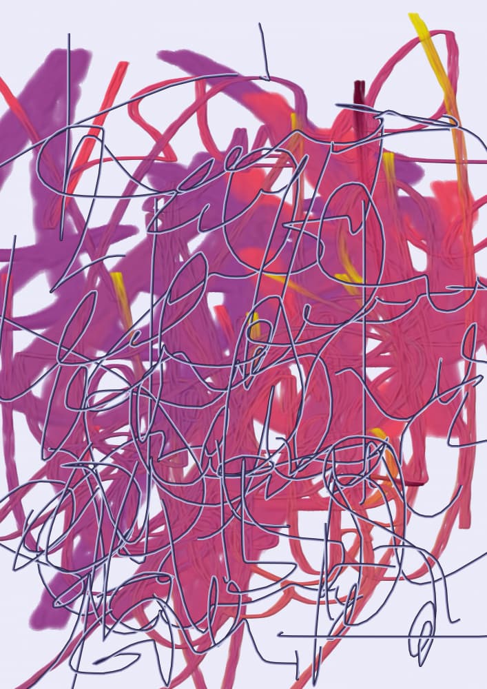 Tangled Color Energy by Lembayung senja studio [Vintage Poster] — canvas wall art
