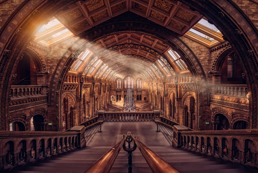 Sunlit Grand Staircase by Hernan Calderon Velasco — canvas wall art