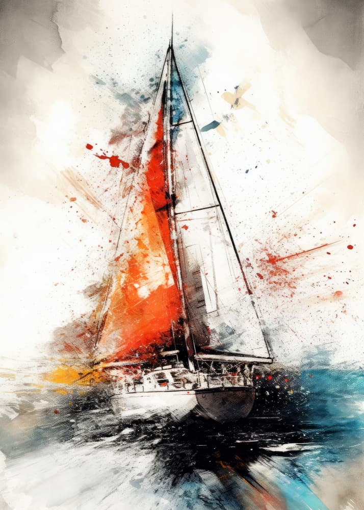 Vibrant Sailing Journey by Justyna Jaszke — canvas wall art
