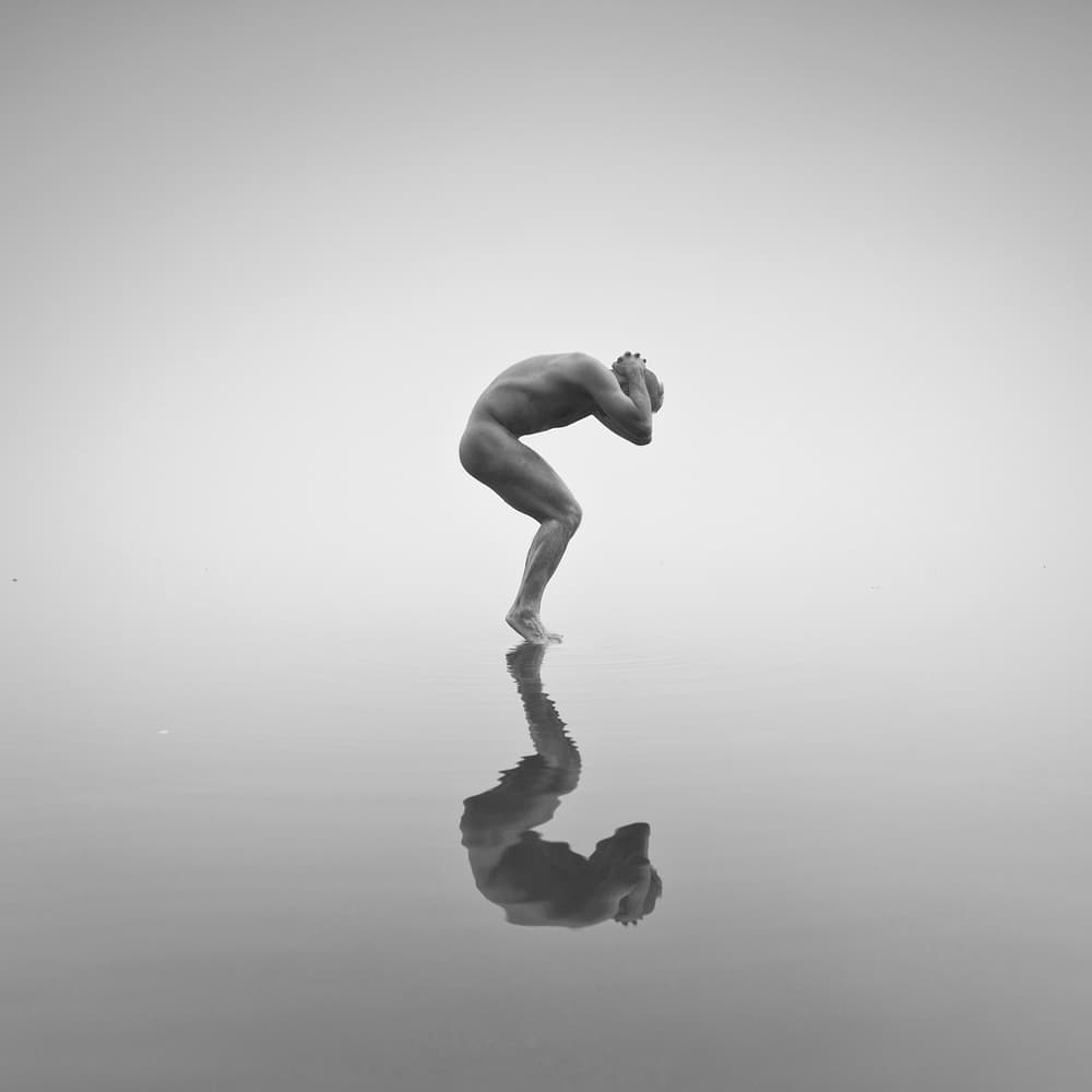Solitary Figure Reflection by Leszek Paradowski — canvas wall art