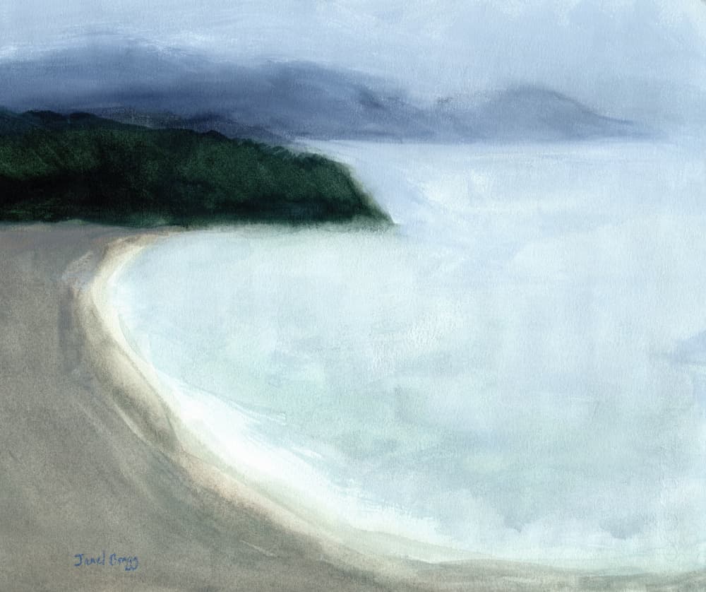 Misty Coastal Calm by Janel Bragg — canvas wall art