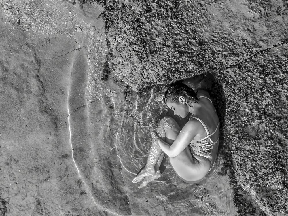 Serene Woman in Water by Dov Fuchs — canvas wall art