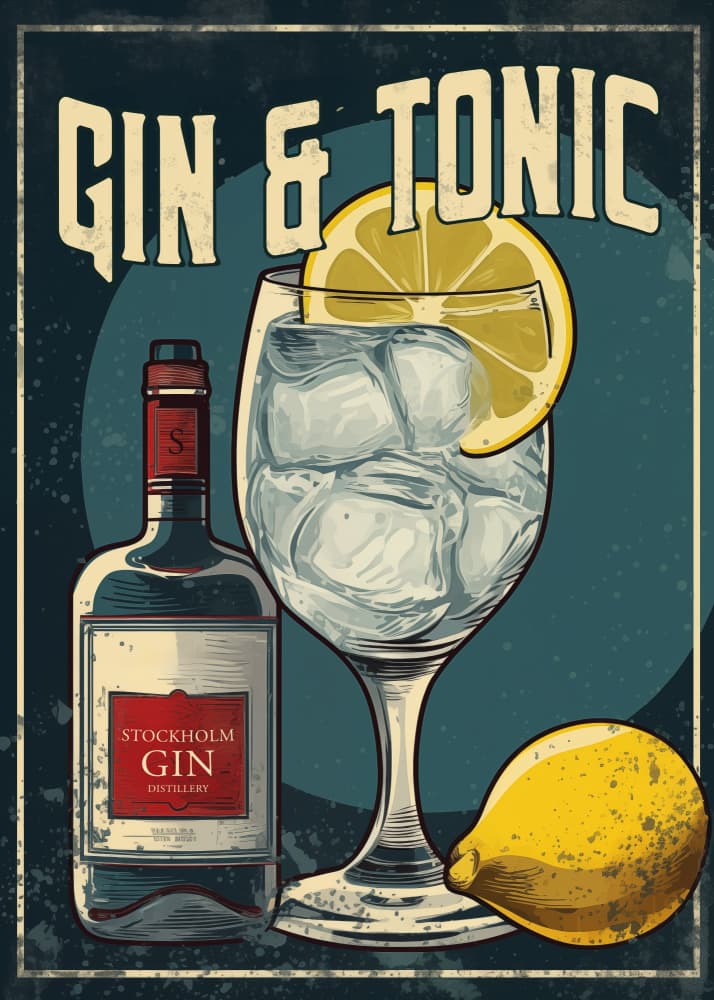 Vintage Gin and Tonic by Andreas Magnusson — canvas wall art