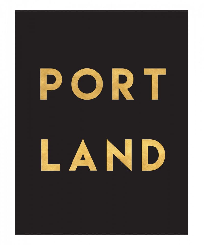 Portland Gold Text by Emiliano Deificus — canvas wall art