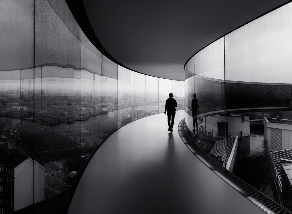 Curved City Perspective by Gerard Jonkman — canvas wall art