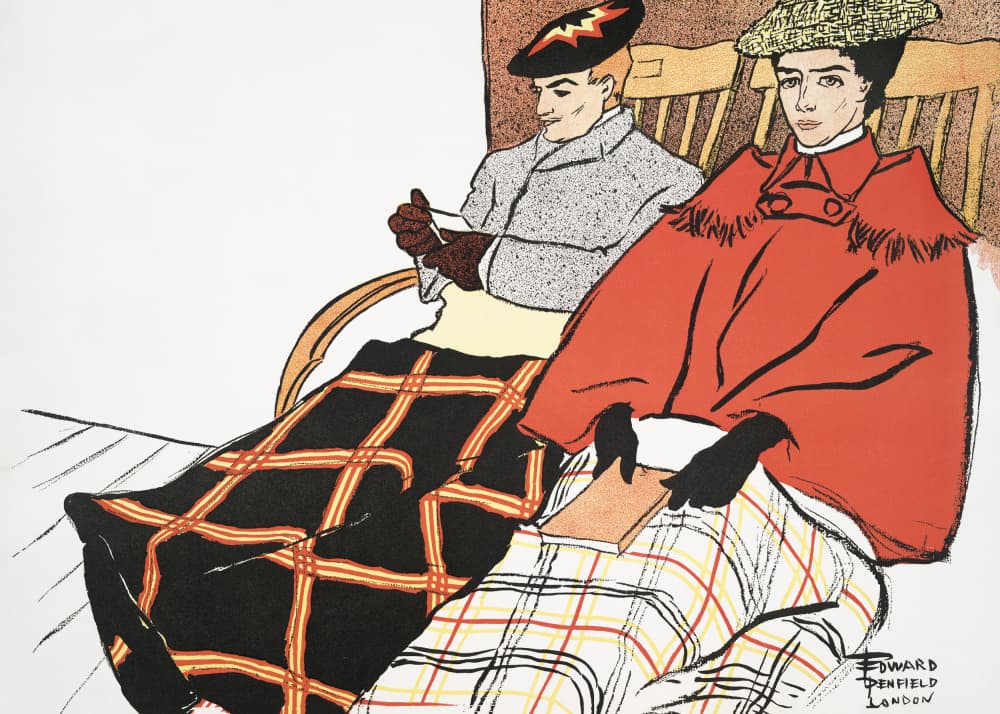 Man and Woman Sitting Together (1897) by Edward Penfield — canvas wall art