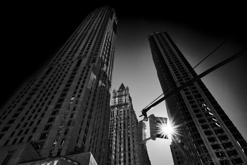 Urban Towers Sunburst by Martin Froyda — canvas wall art