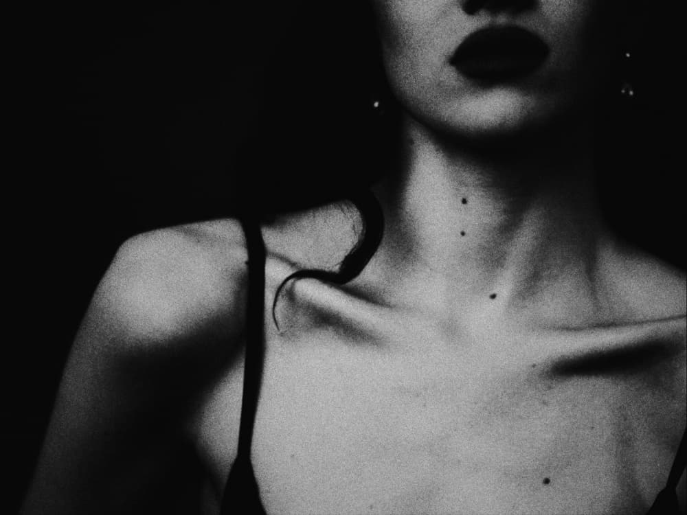 Dark Lips and Collarbones by Steffen Lauterbach — canvas wall art
