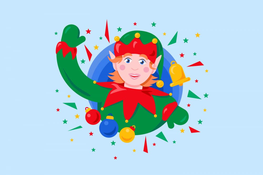 Jolly Elf Celebration by Marika Barsrsind — canvas wall art