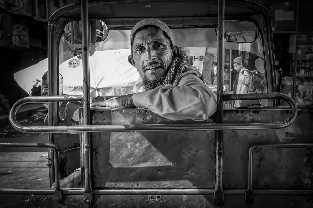 Candid Rickshaw Driver by Ali Khataw — canvas wall art