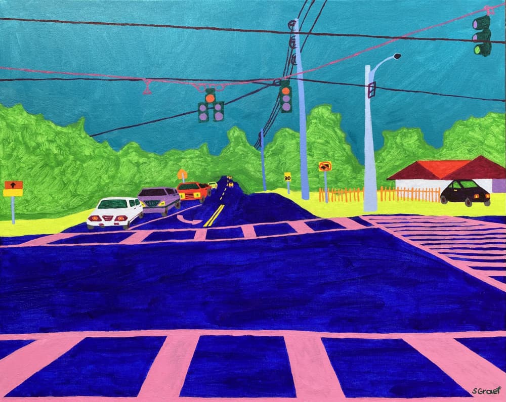 Pink Crosswalk by Sue Graef — canvas wall art