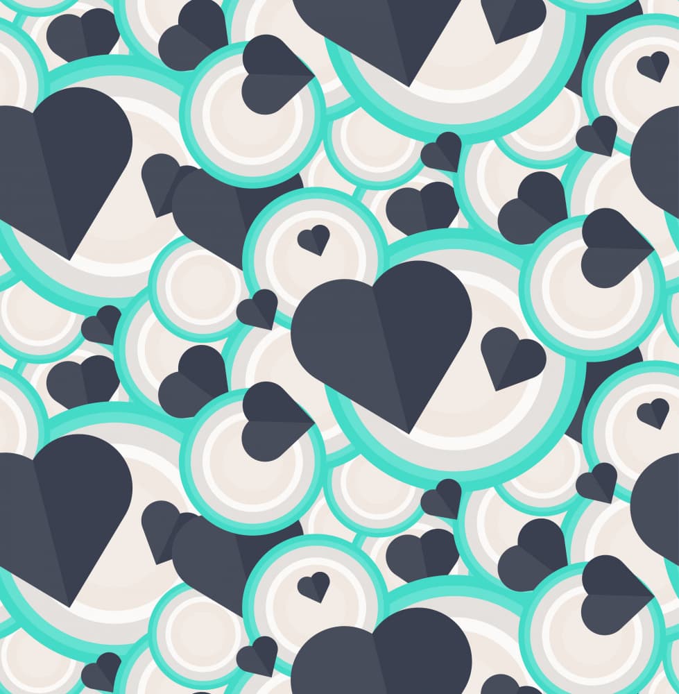 Modern Hearts Pattern by Marika Barsrsind — canvas wall art