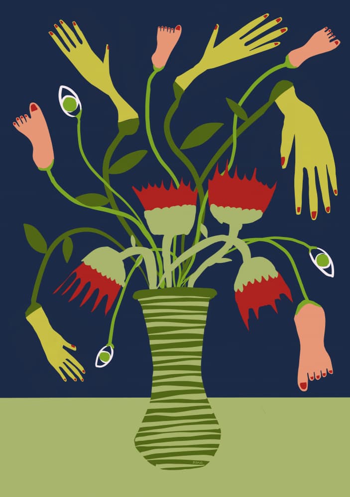 Surreal Hands Feet Bouquet by Sharyn Bursic — canvas wall art