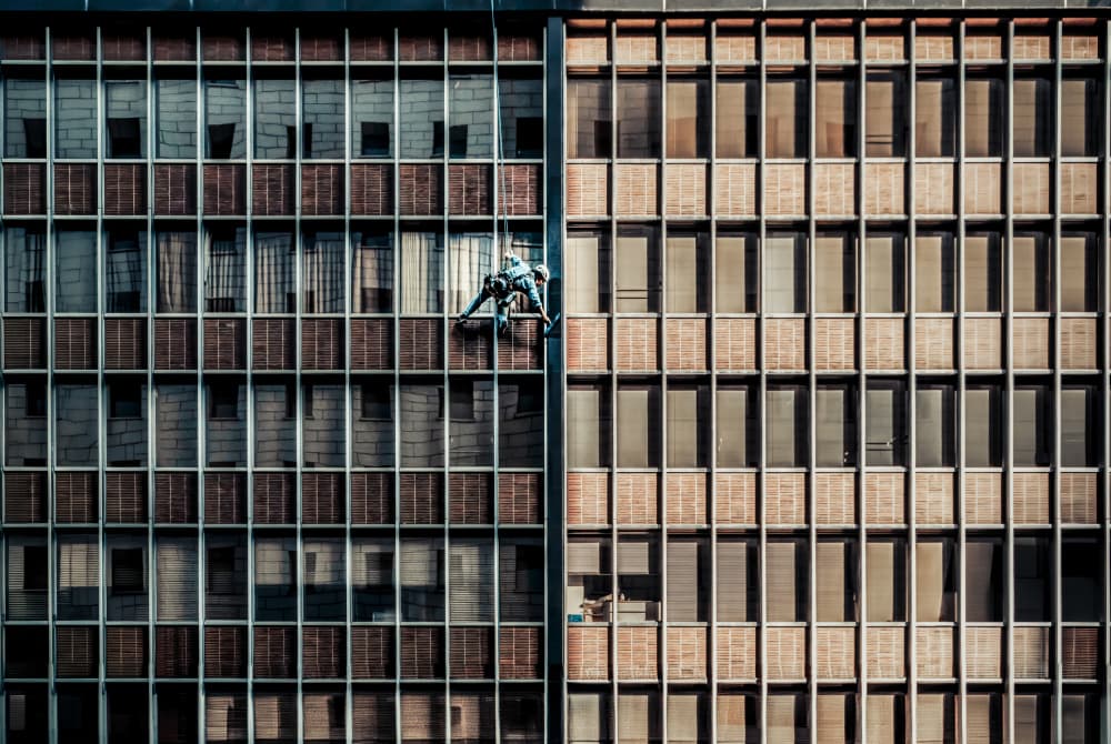 Urban Window Cleaner by Tomoshi Hara — canvas wall art