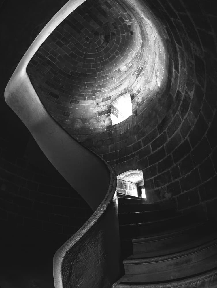 Winding Brick Staircase by Udrea Dan — canvas wall art
