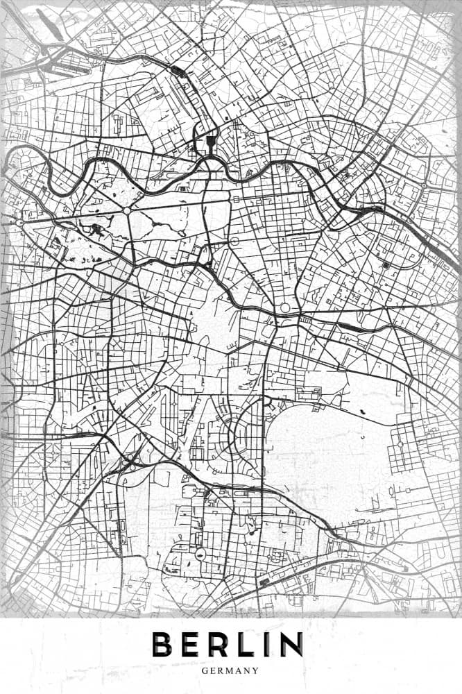 Berlin City Map by StudioSix — canvas wall art