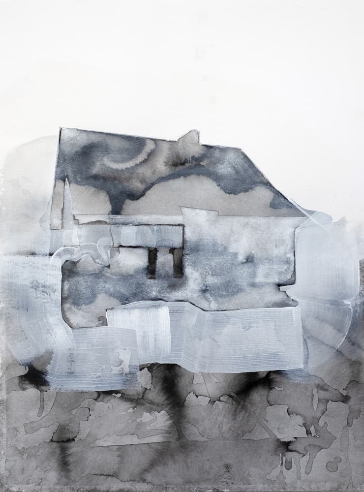 Abstract Grey House by Joshua Hoskins — canvas wall art