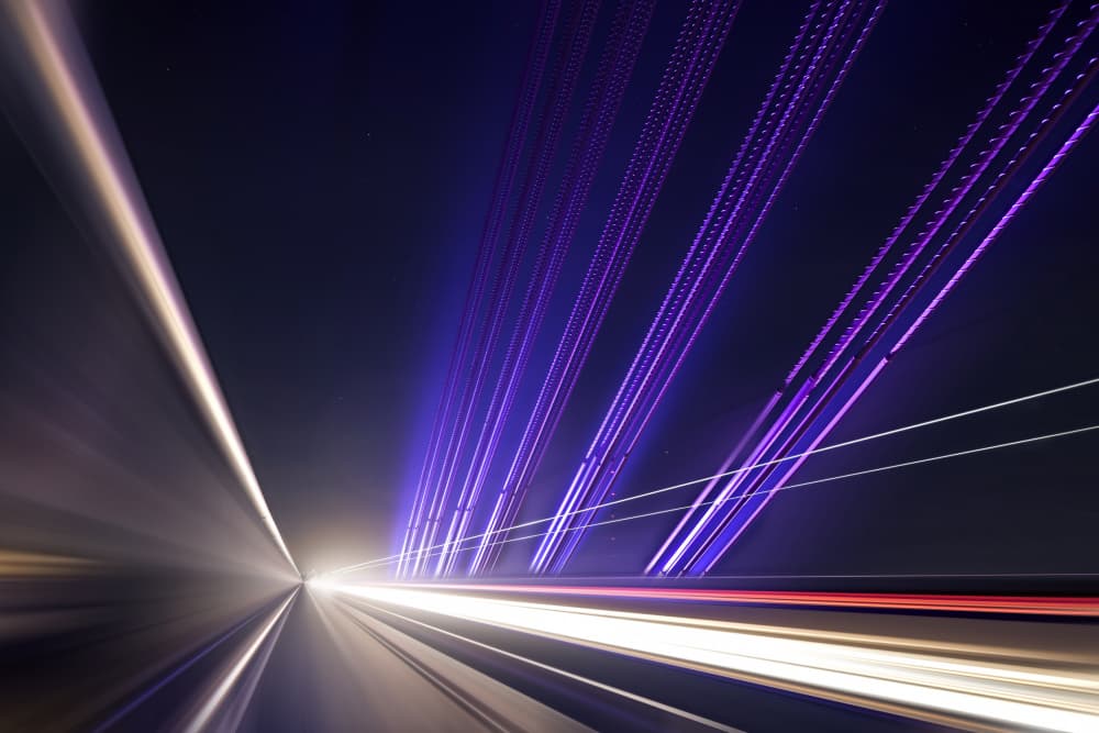 Dynamic Purple Trails by Erhard Batzdorf — canvas wall art