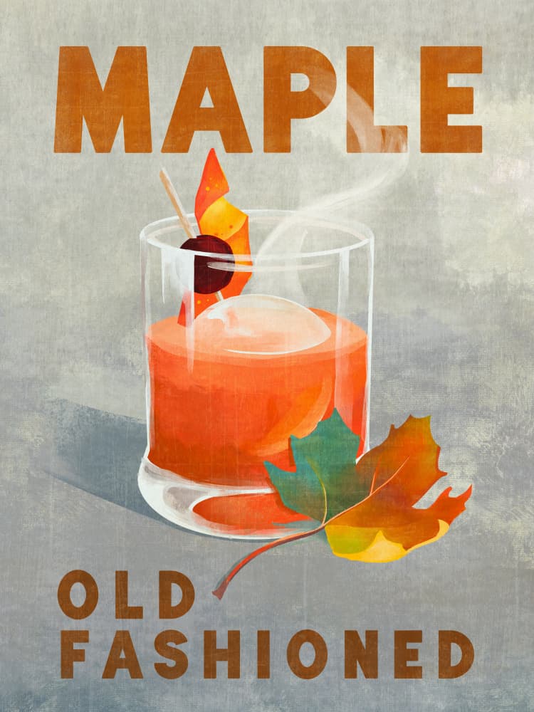 Maple Old Fashioned Cocktail by The Whiskey Ginger — canvas wall art