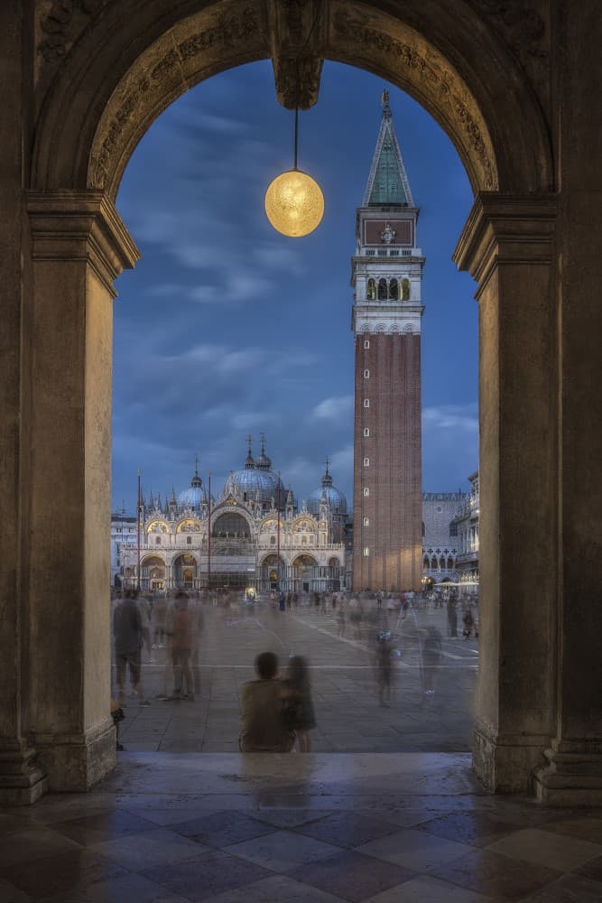 San Marco Evening Moon by Oskar Baglietto — canvas wall art