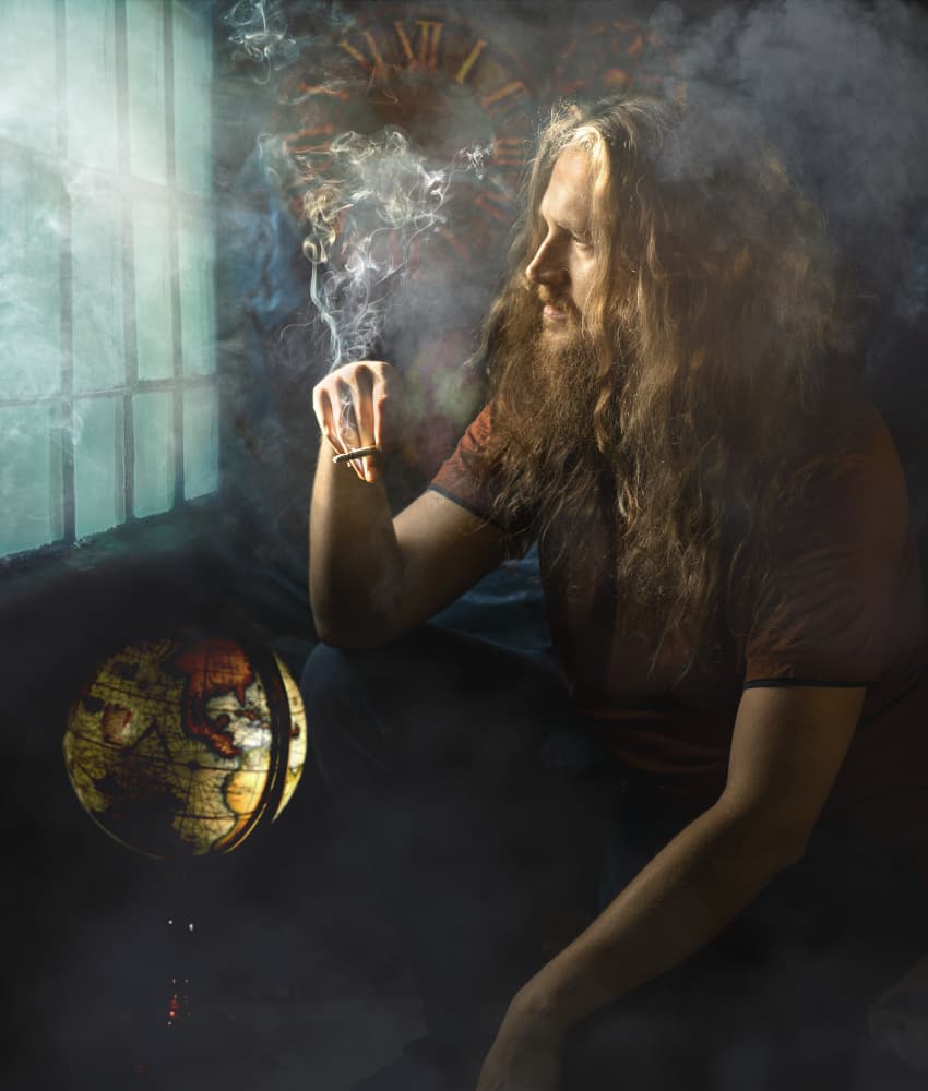 Mysterious Man with Pipe by Ewa Całkosińska-Kajzer — canvas wall art