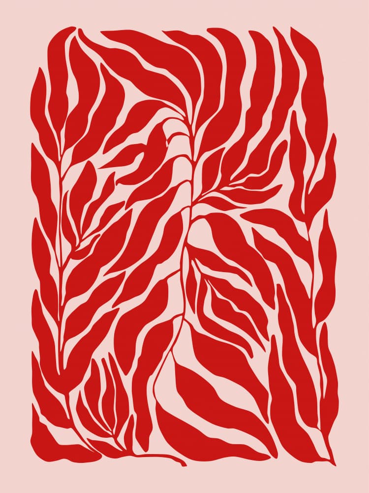Vibrant Red Leaves by Elena Ristova — canvas wall art