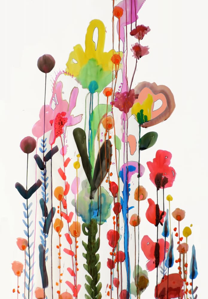 Vibrant Watercolor Bloom by Sylvie Demers — canvas wall art