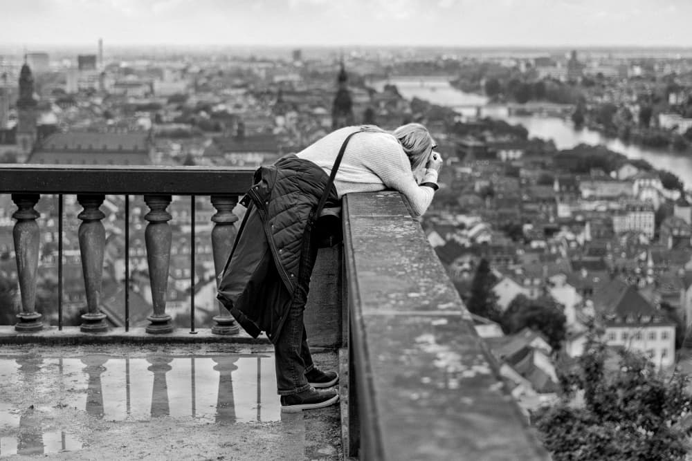 Woman Overlooking City by Eiji Yamamoto — canvas wall art