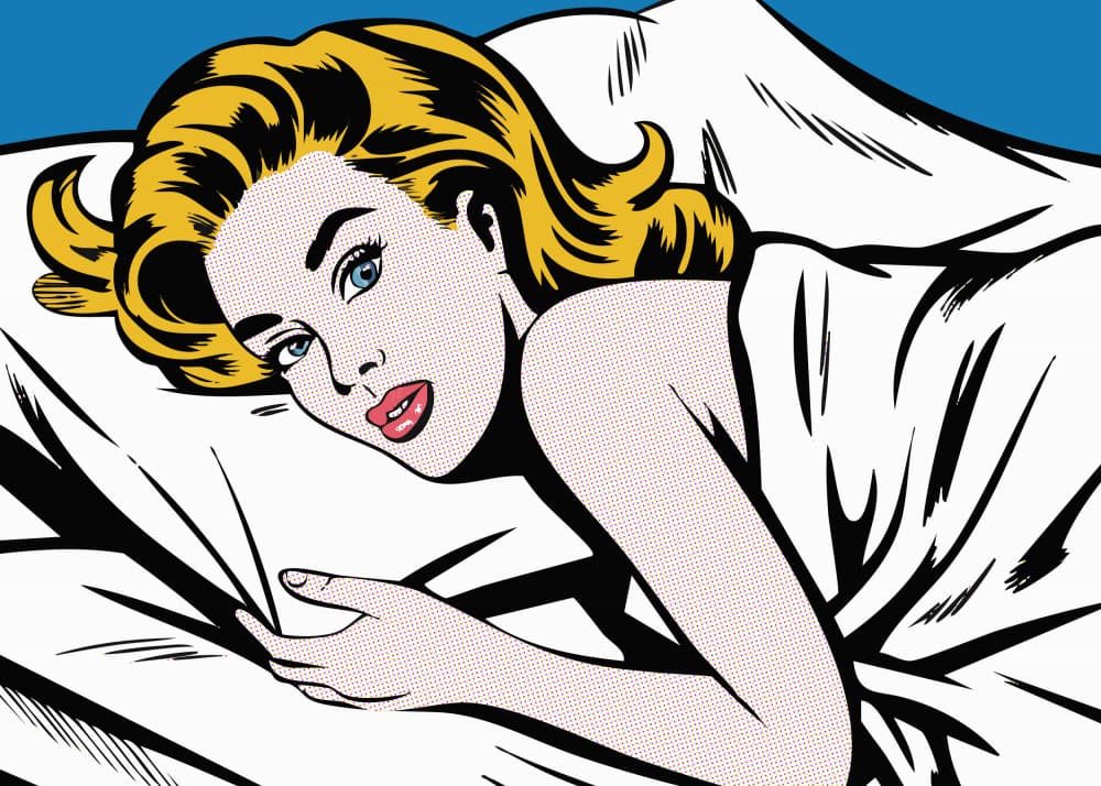 Pop Art Woman In Bed by Andreas Magnusson — canvas wall art