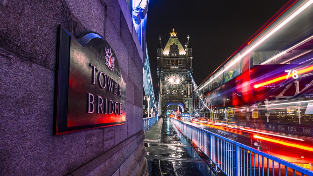 Tower Bridge Night Lights by Robbert Ladan — canvas wall art