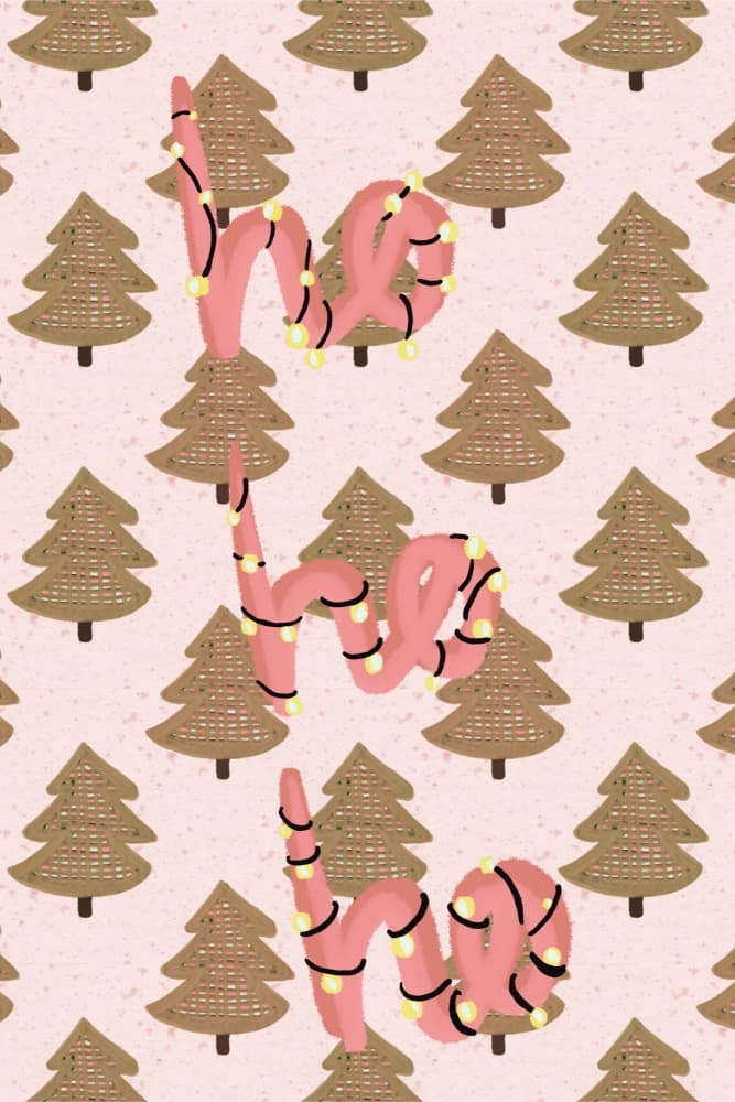 Merry Ho Ho Ho Lights by Art by the Ocean — canvas wall art