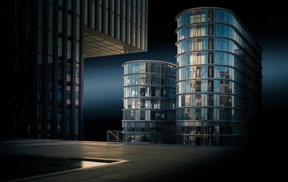 Dramatic Glass Towers by Jörg  Vollrath — canvas wall art