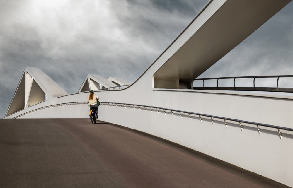 Modern Bridge Ascent by Gilbert Claes — canvas wall art