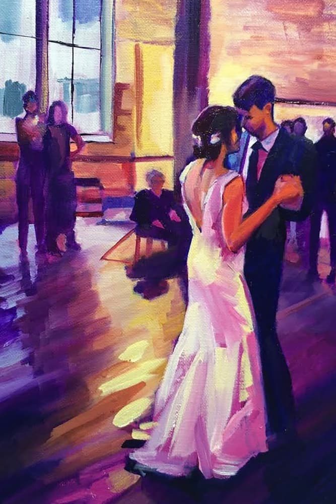 First Dance Embrace by Maxine Shore — canvas wall art