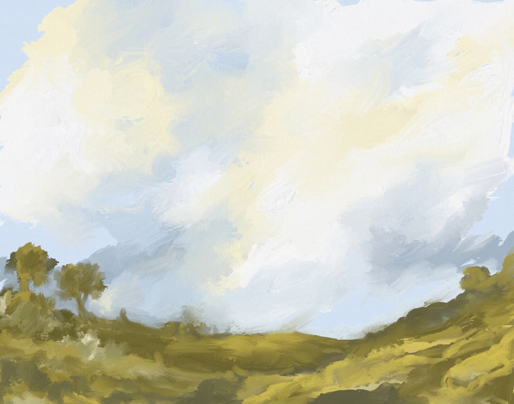 Rolling Fields Cloudscape by Josie George — canvas wall art