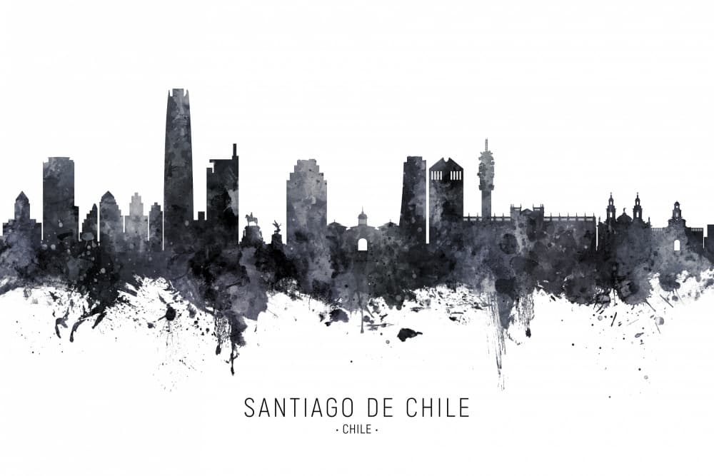 Santiago Chile Skyline by Michael Tompsett — canvas wall art