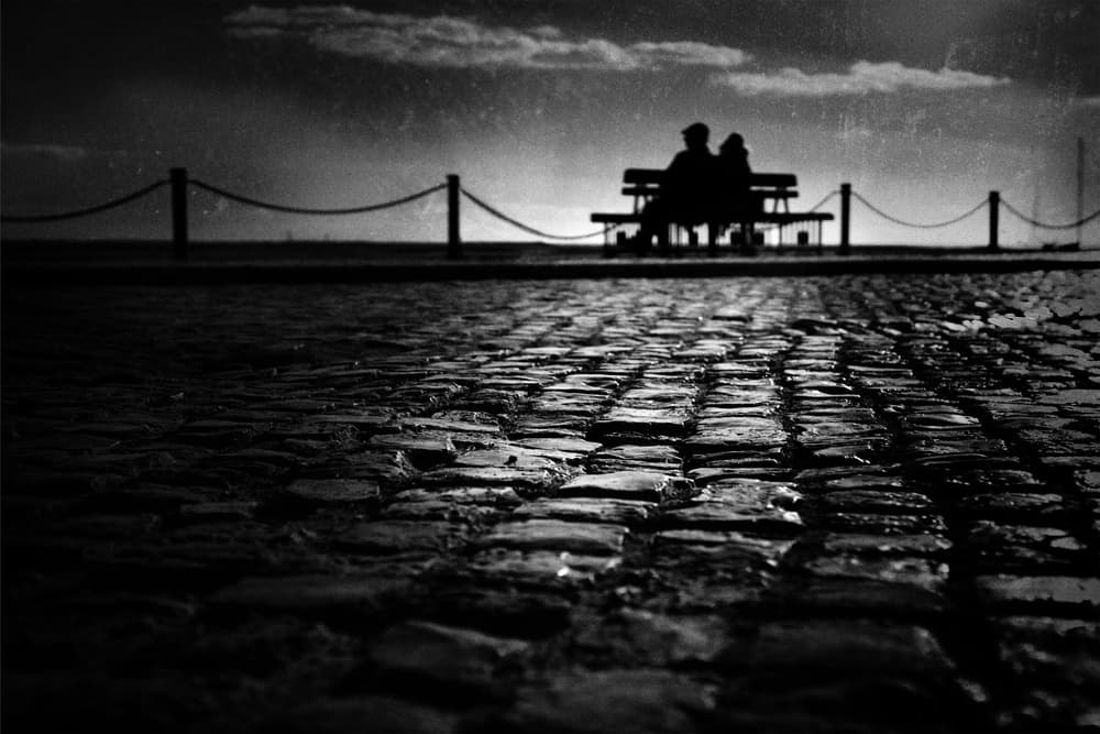 Romantic Cobblestone Evening by Ina Tänzer — canvas wall art