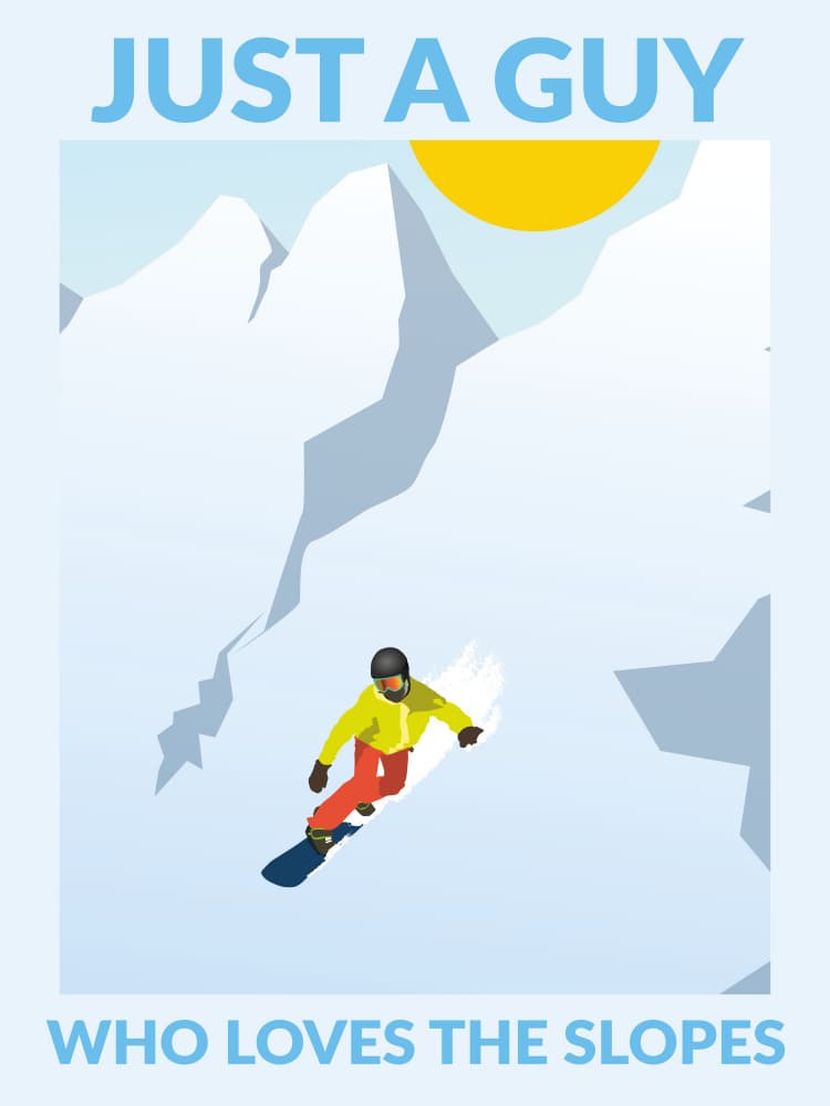 Snowboarding Mountain Adventure by WallChart Art Studio — canvas wall art