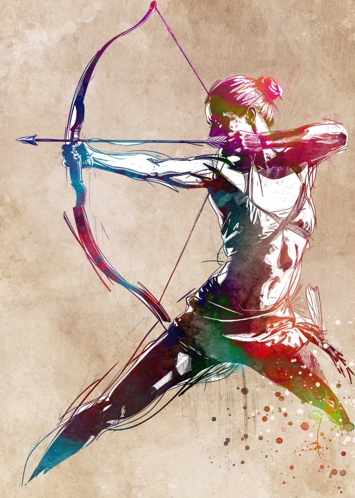Colorful Archery Focus by Justyna Jaszke — canvas wall art
