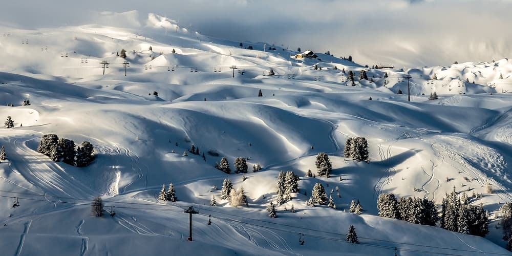 Sunny Alpine Slopes by Thierry Lagandré (Transgressed Light) — canvas wall art